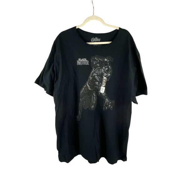 Marvel Avengers Men's Black Panther Tee Shirt 3XL Cotton Embroidered Gothic Logo - Picture 2 of 7